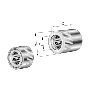 Roller type freewheel bearing supported Series: HFL..-KF-R